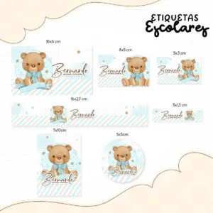Etiqueta Escolar Ursinho - Arquivo Digital