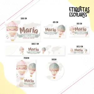 Etiqueta Escolar Volta ao Mundo Menina - Arquivo Digital