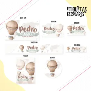 Etiqueta Escolar Volta ao Mundo Menino - Arquivo Digital