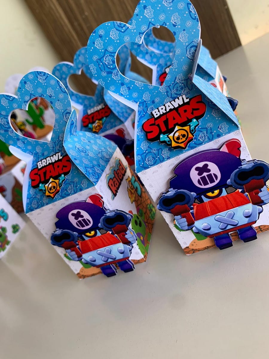 Kit Digital Brawl Stars com Caixas para Lembrancinhas 1 Kit Digital Brawl Stars com Caixas para Lembrancinhas