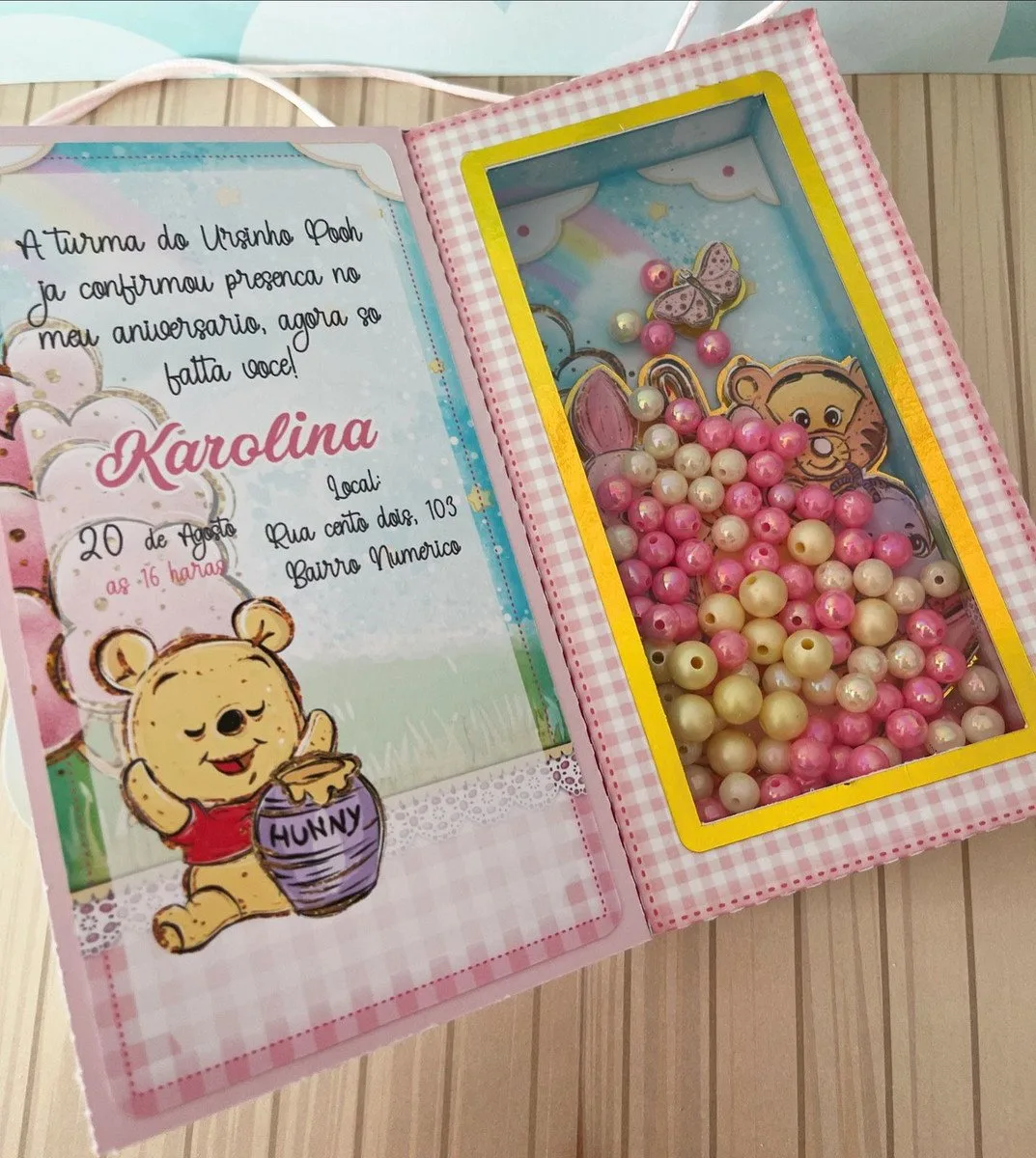 Festa Ursinho Pooh Rosa Luxo - Arquivo Digital