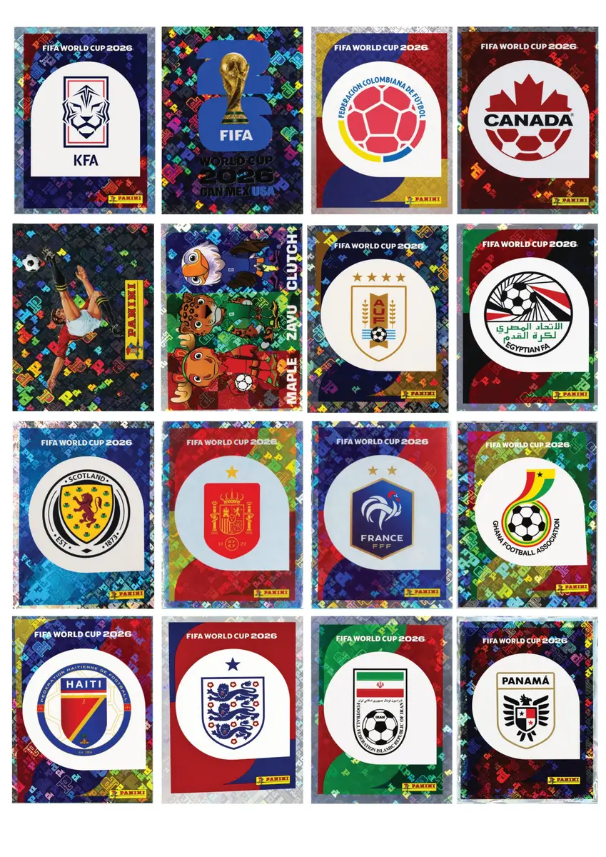 Figurinhas Copa 2026 Holográficas Escudos + FWC em PDF 3 Figurinhas Copa 2026 Holográficas Escudos + FWC em PDF