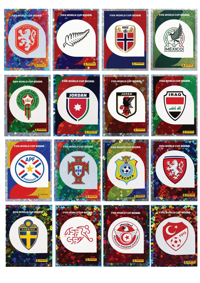 Figurinhas Copa 2026 Holográficas Escudos + FWC em PDF 4 Figurinhas Copa 2026 Holográficas Escudos + FWC em PDF
