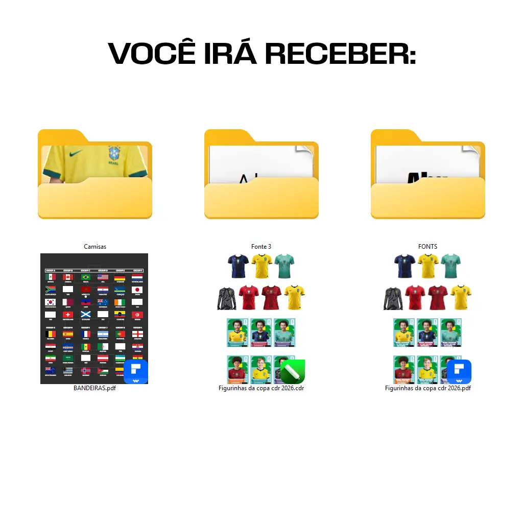 Figurinhas Copa do Mundo 2026 Editável em Corel DRAW CDR 2 Figurinhas Copa do Mundo 2026 Editável em Corel DRAW CDR