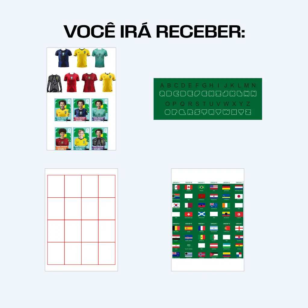 Figurinhas Copa do Mundo 2026 Editável em Corel DRAW CDR 3 Figurinhas Copa do Mundo 2026 Editável em Corel DRAW CDR