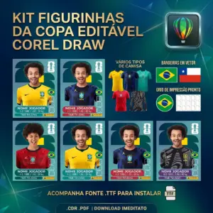 Figurinhas Copa do Mundo 2026 Editável em Corel DRAW CDR