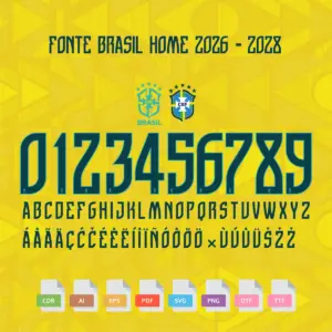 Fonte Camisa 1 Brasil Copa 2026 Vetorizada EPS AI PDF OTF