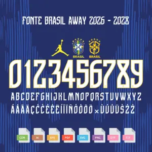 Fonte Camisa 2 Brasil Copa 2026 Vetorizada EPS AI PDF OTF