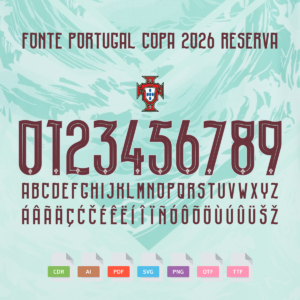 Fonte Camisa Seleção Portugal Copa 2026 Reserva Vetorizada