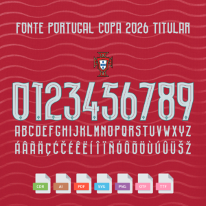 Fonte Camisa Seleção Portugal Copa 2026 Titular Vetorizada