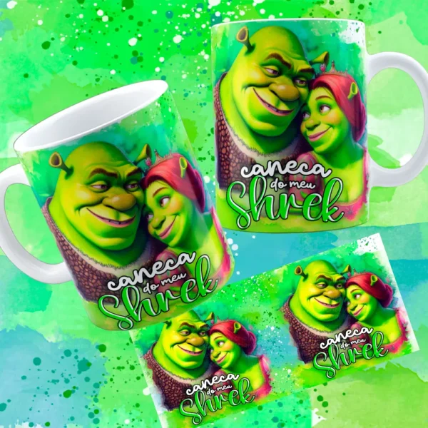 Gráficos de Dia dos Namorados - Shuerk e Fiona para Caneca