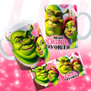 Gráficos de Dia dos Namorados - Shuerk e Fiona para Caneca