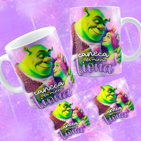 Gráficos de Dia dos Namorados - Shuerk e Fiona para Caneca