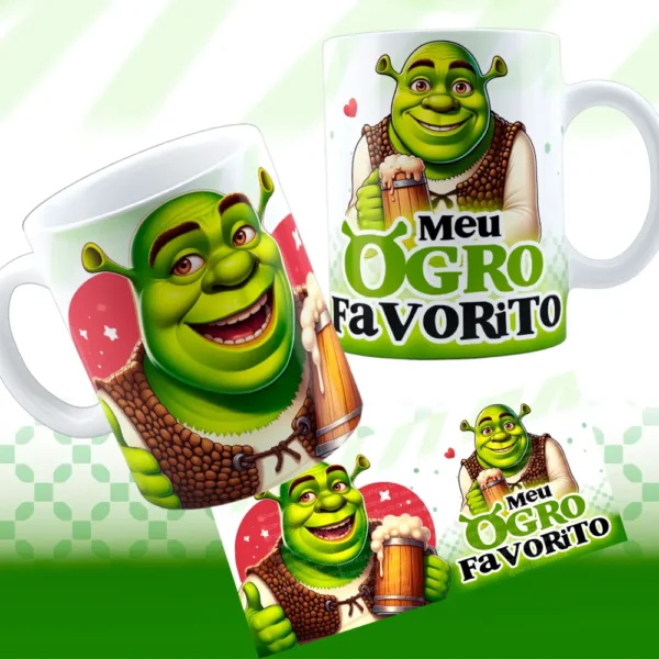 Gráficos de Dia dos Namorados - Shuerk e Fiona para Caneca