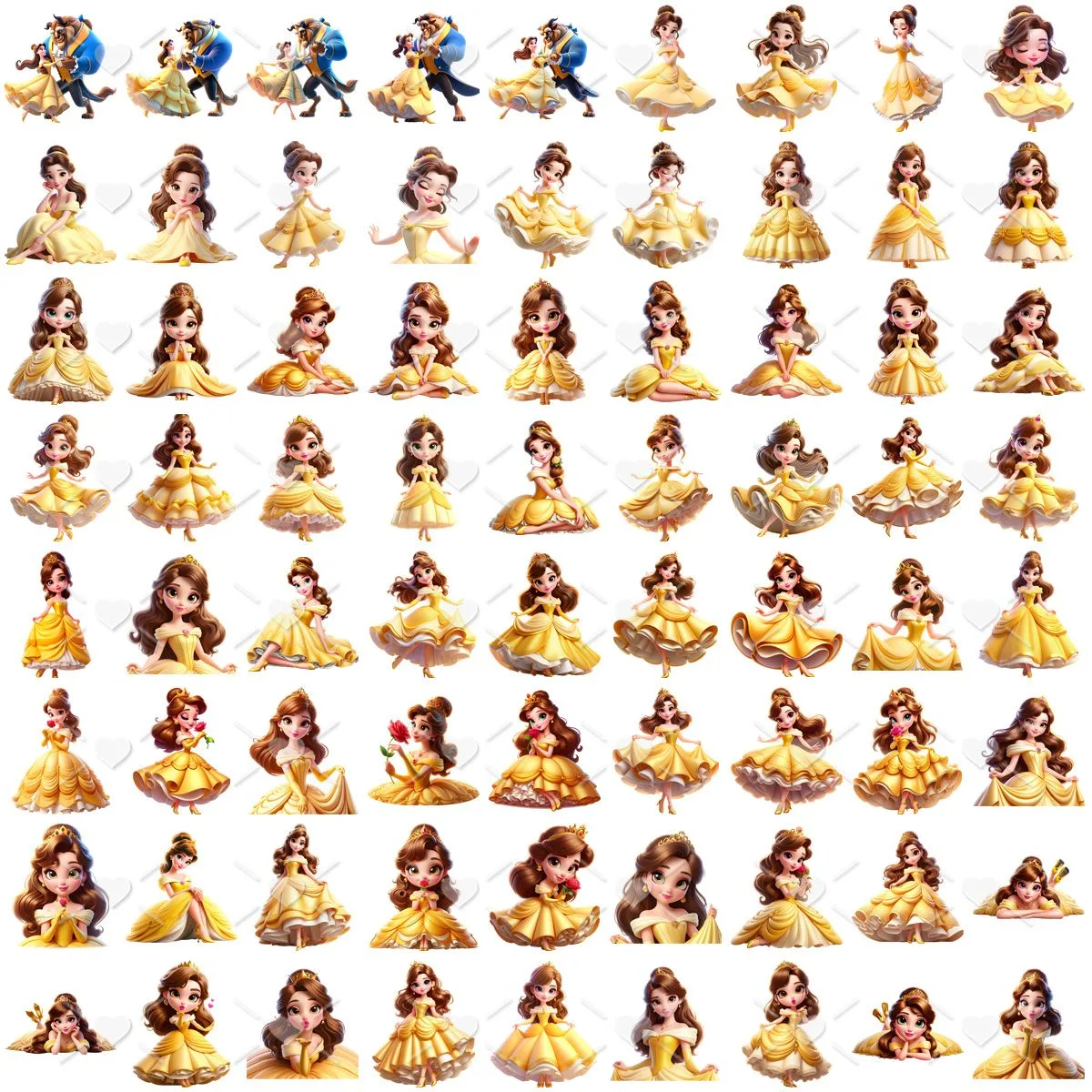 Ilustrações A Bela e a Fera Cute 3D Fofo Imagens Png 2 Ilustrações A Bela e a Fera Cute 3D Fofo Imagens Png