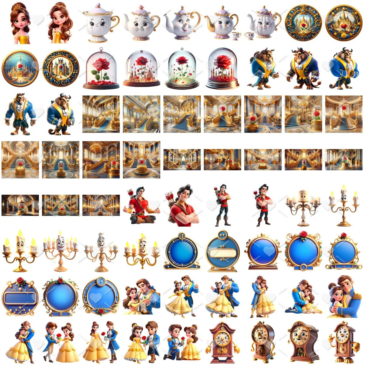 Ilustrações A Bela e a Fera Cute 3D Fofo Imagens Png 3 Ilustrações A Bela e a Fera Cute 3D Fofo Imagens Png