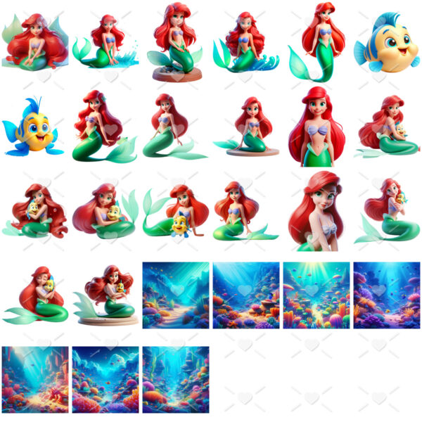 Ilustrações A Pequena Sereia Png Fofo Cute Princesa Ariel