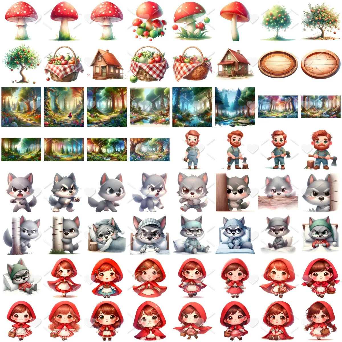 Ilustrações Chapeuzinho Vermelho Png Baby Kit Digital 3D 2 Ilustrações Chapeuzinho Vermelho Png Baby Kit Digital 3D