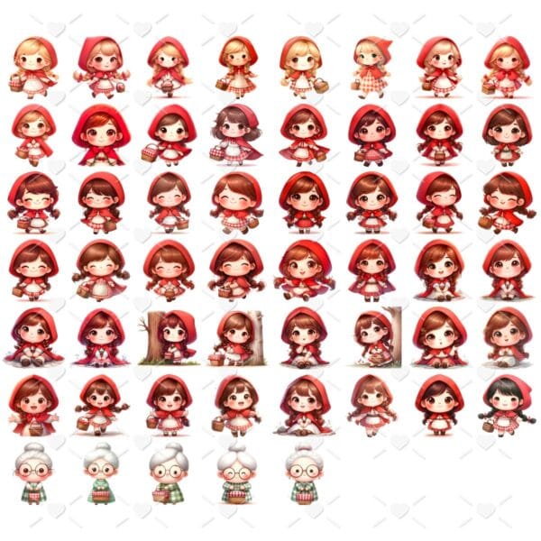 Ilustrações Chapeuzinho Vermelho Png Baby Kit Digital 3D