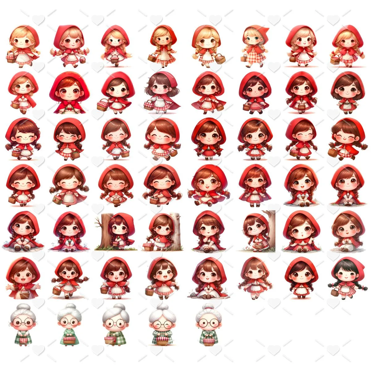 Ilustrações Chapeuzinho Vermelho Png Baby Kit Digital 3D 4 Ilustrações Chapeuzinho Vermelho Png Baby Kit Digital 3D