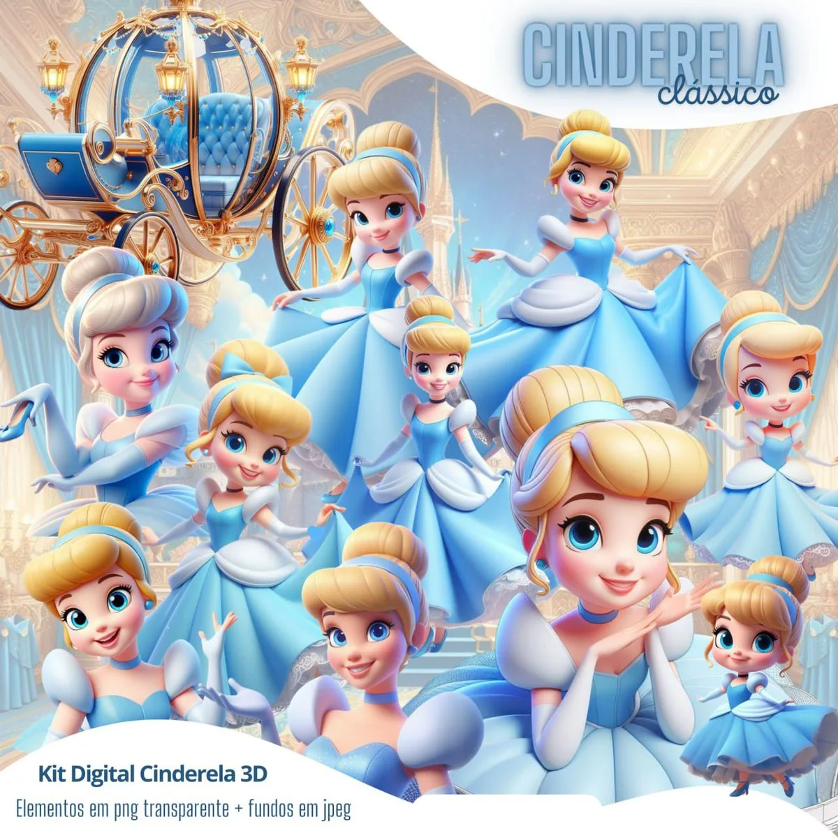 Ilustrações Cinderela Png Kit Digital Imagens Fofas Cute 1 Ilustrações Cinderela Png Kit Digital Imagens Fofas Cute