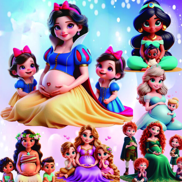 Ilustrações Dia das Mães 2024 Princesas Disney Png Sem Fundo