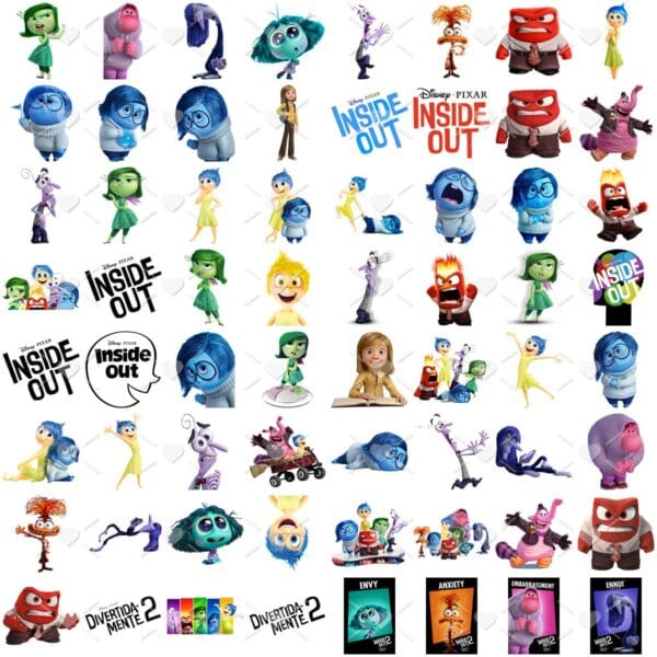 Ilustrações Divertida Mente 2 Kit Digital Png Alta Resolução
