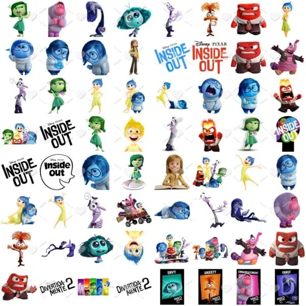 Ilustrações Divertida Mente 2 Kit Digital Png Alta Resolução