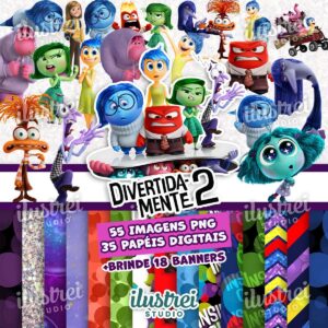 Ilustrações Divertida Mente 2 Kit Digital Png Alta Resolução