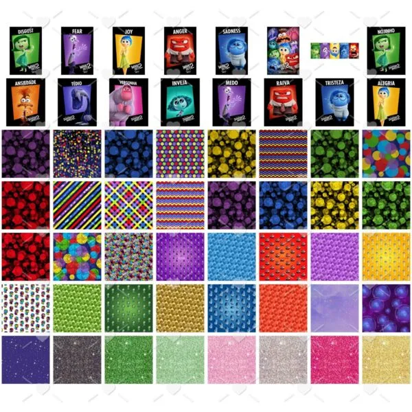 Ilustrações Divertida Mente 2 Kit Digital Png Alta Resolução