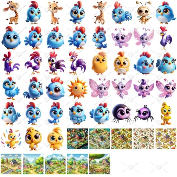 Ilustrações Galinha Pintadinha Cute 3D Fofo Imagens Png