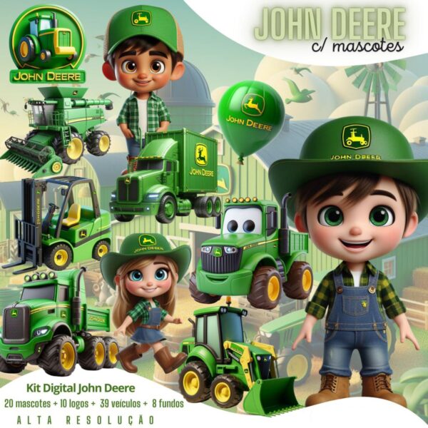 Ilustrações John Deere Png Caminhões Máquinas Mascotes