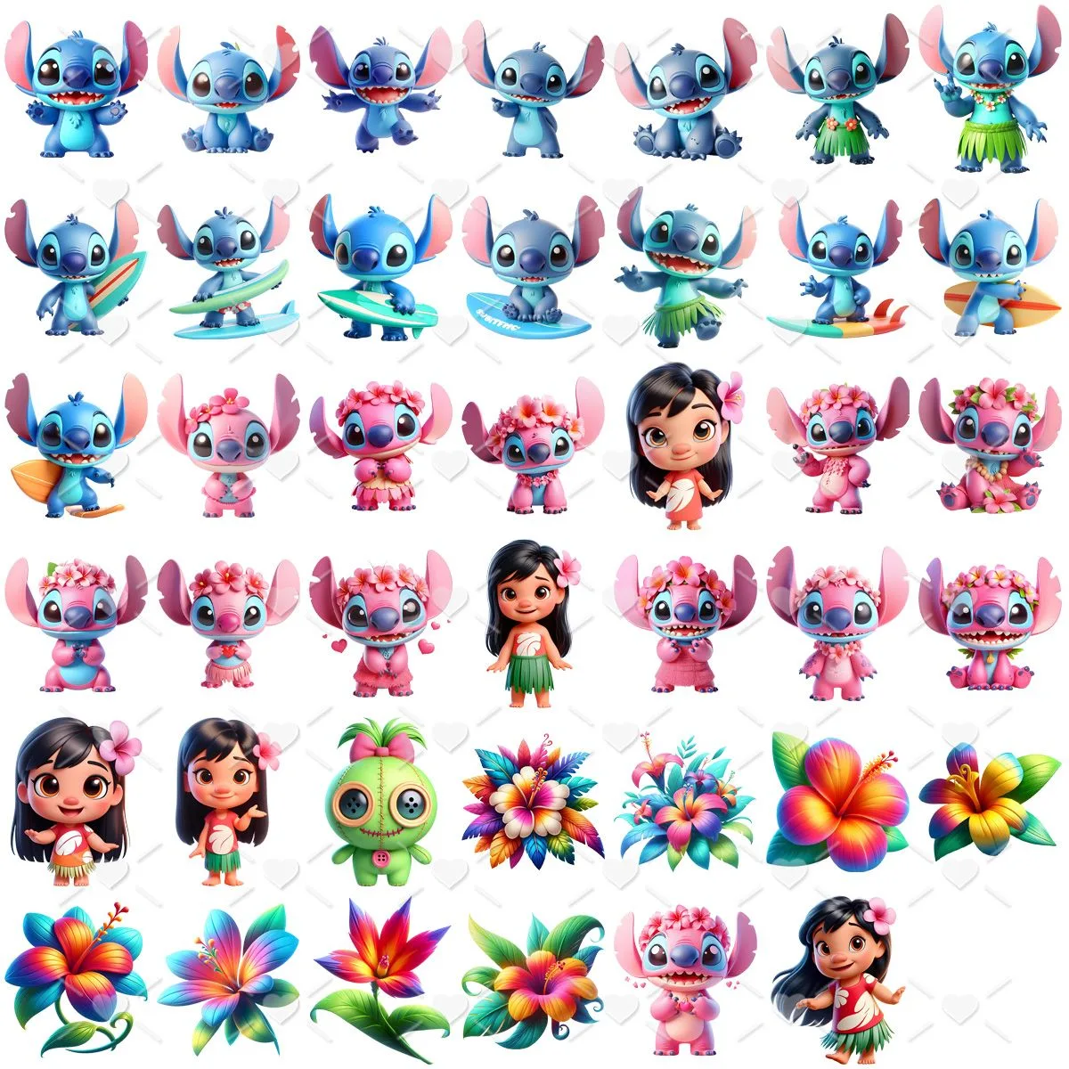 Ilustrações Lilo, Stitch e Angel Cute 3D Fofo Imagens Png 2 Ilustrações Lilo, Stitch e Angel Cute 3D Fofo Imagens Png
