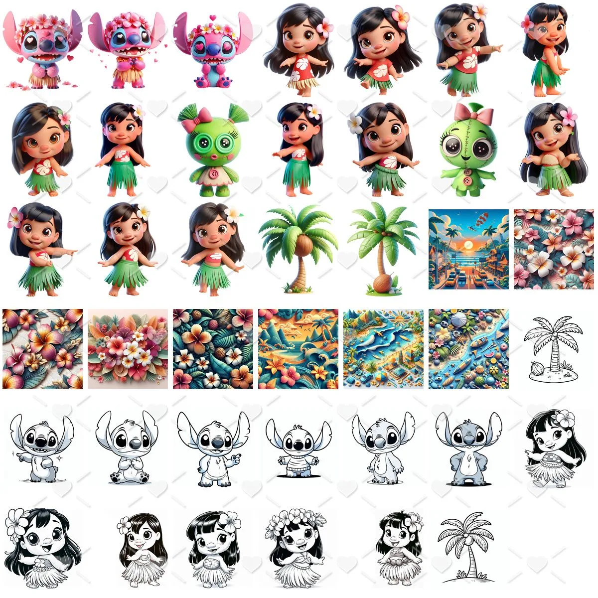 Ilustrações Lilo, Stitch e Angel Cute 3D Fofo Imagens Png 3 Ilustrações Lilo, Stitch e Angel Cute 3D Fofo Imagens Png