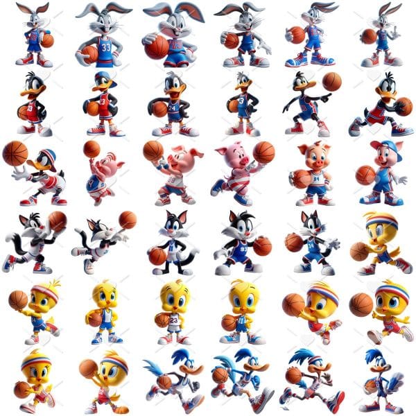 Ilustrações Looney Tunes Basquete Png Baby Fofo Kit Digital