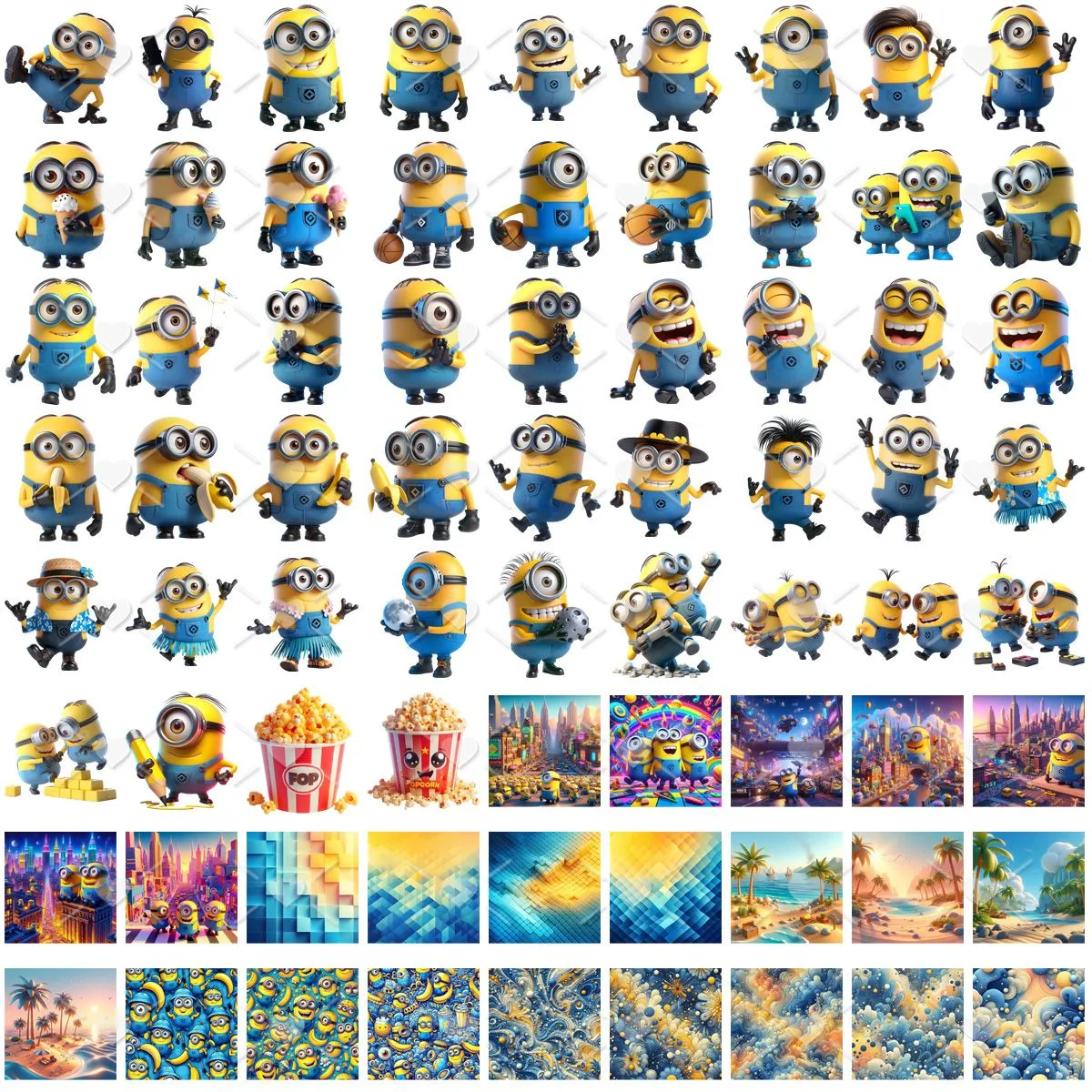 Ilustrações Meu Malvado Favorito Minions Png Kit Digital 3D