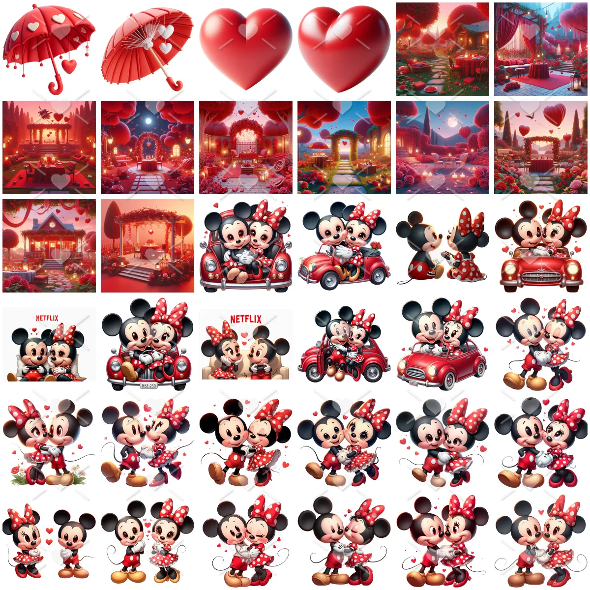 Ilustrações Mickey e Minnie In Love Kit Digital Namorados 2 Ilustrações Mickey e Minnie In Love Kit Digital Namorados