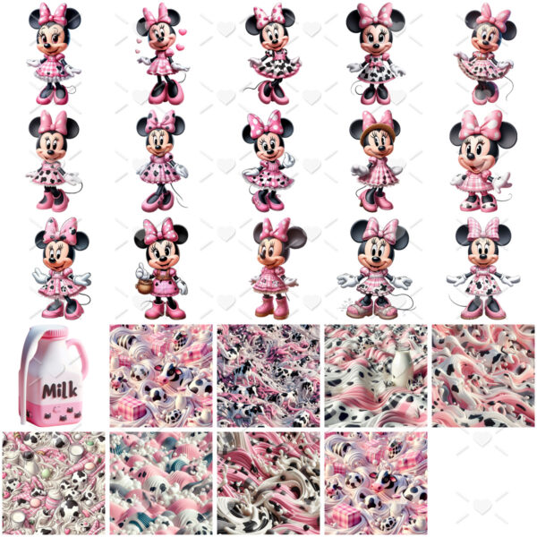 Ilustrações Minnie Milk Rosa Imagens Png + Cenários