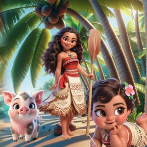 Ilustrações Moana 3D Png Transparente Baby Fofo Kit Digital