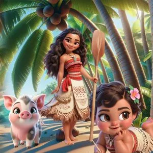 Ilustrações Moana 3D Png Transparente Baby Fofo Kit Digital
