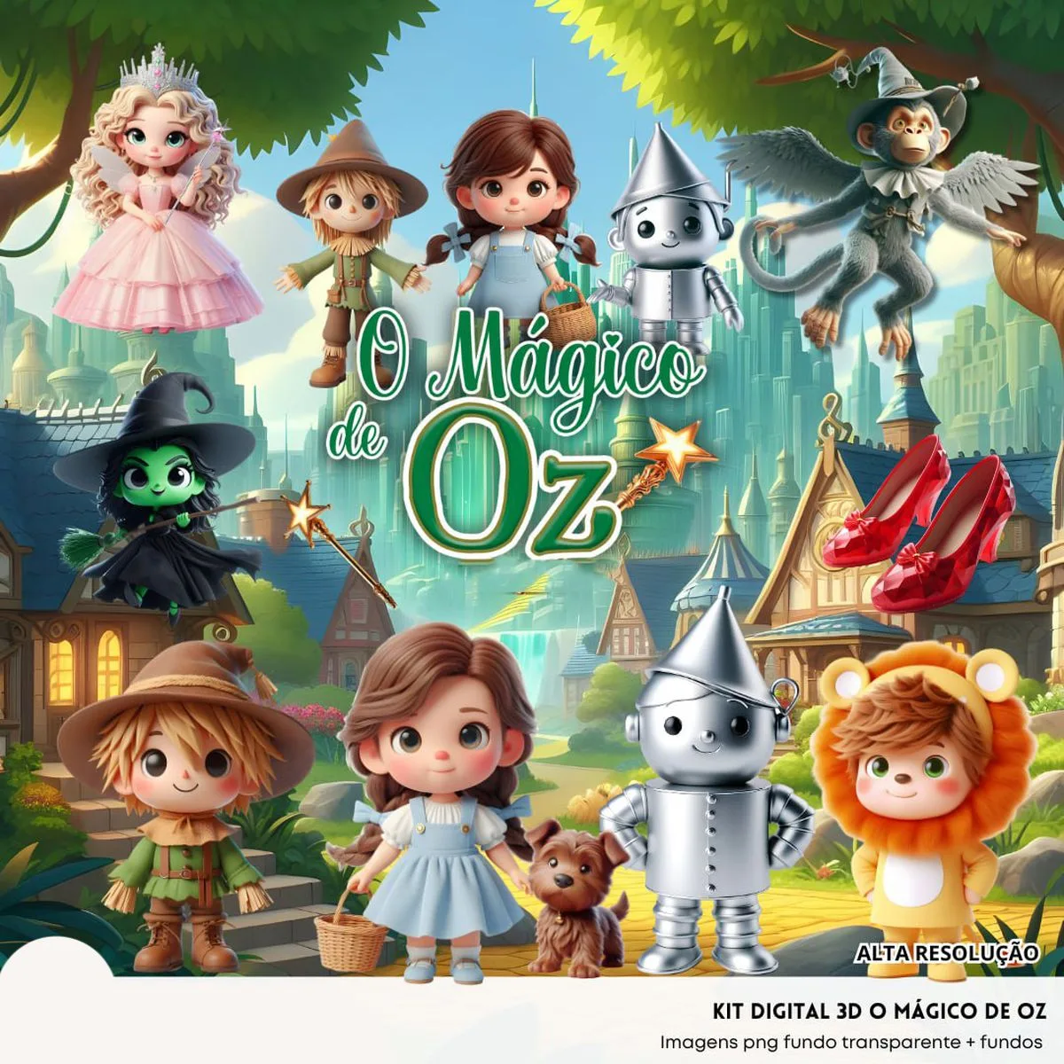 Ilustrações O Mágico de Oz Png Baby Fofo Kit Digital 3D 1 Ilustracoes O Magico De Oz Png Baby Fofo Kit Digital 3d 2