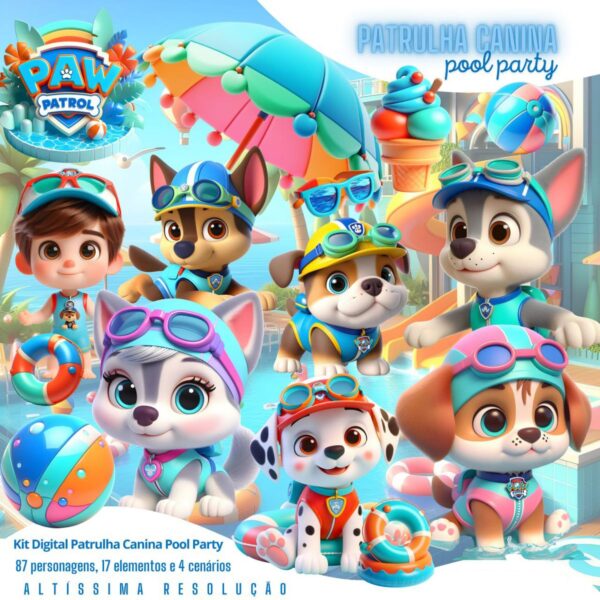 Ilustrações Patrulha Canina Png Pool Party Baby Dogs Fofos
