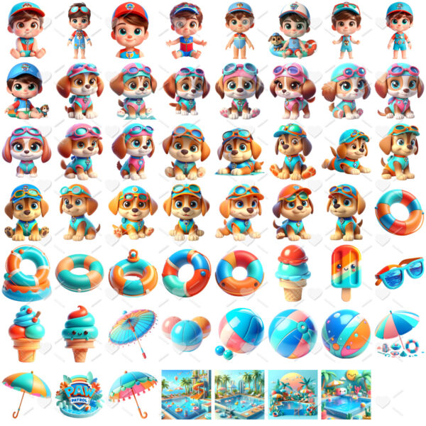 Ilustrações Patrulha Canina Png Pool Party Baby Dogs Fofos