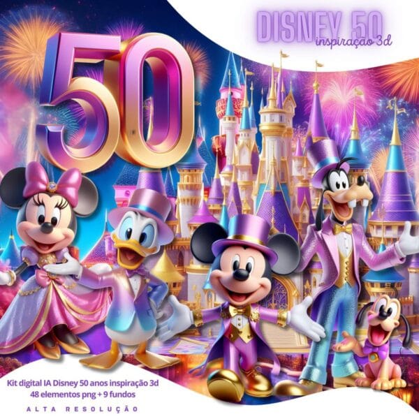 Ilustrações Personagens Disney 50 Anos Imagens Png Cute 3D