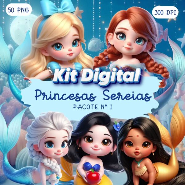 Ilustrações Princesas Sereias Png Baby Mascotes Cute 3D