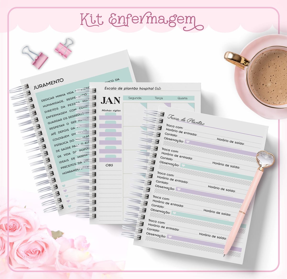 Kit Agenda Enfermagem Digital para Personalizar Produtos 2 Kit Agenda Enfermagem Digital para Personalizar Produtos - Imagem 2