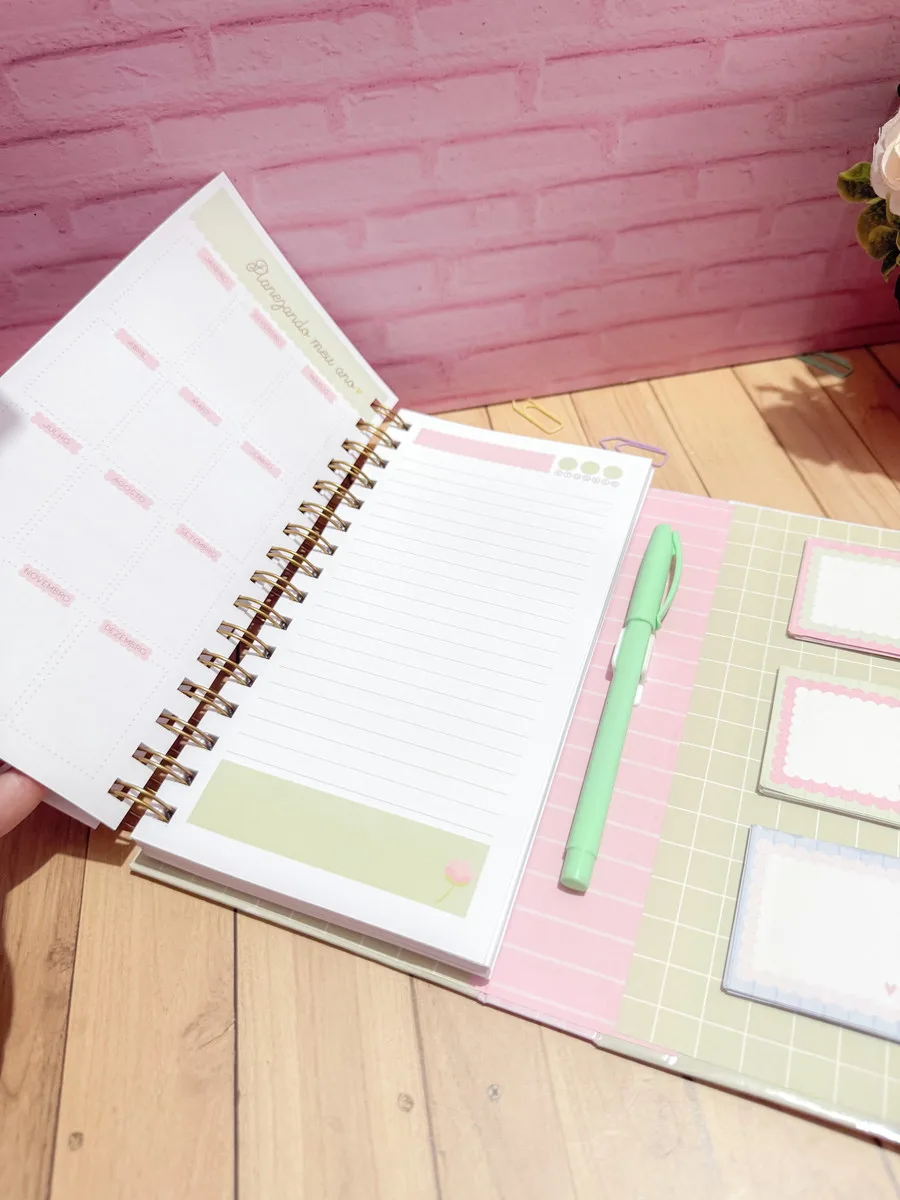 Kit Agenda Floral 2026 para Imprimir e Encadernar