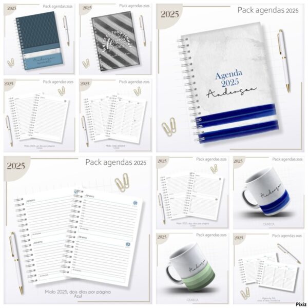 Kit Agendas Masculinas 2025 - Arquivo Digital