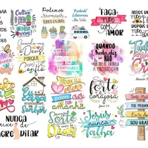 Kit Arquivos Digitais Lettering Frases Motivacionais Png
