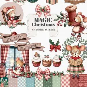 Kit Artes Natalinas Magic Chrisma Alta Qualidade Em Png